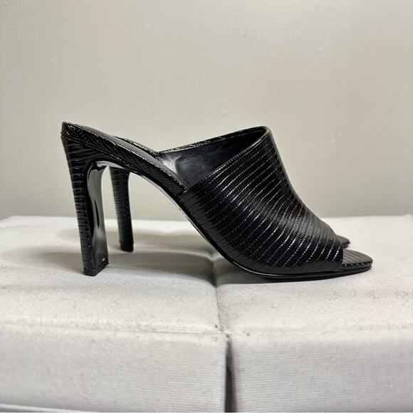 CHARLES BY CHARLES DAVID FAUX LEATHER HEELED MULE OPEN TOE SANDAL BLACK WOMEN 7 - Picture 3 of 10